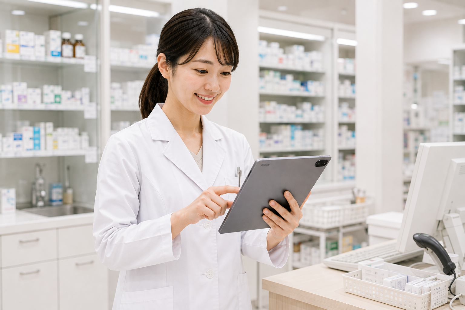 薬局業務にも活用できるタブレット端末